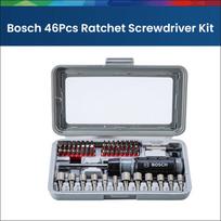 Bosch 46 vnt. reketinio atsuktuvo antgalių rinkinys 46 viename nedidelio smūgio atsuktuvų rinkinys su korpuso taisymo įrankiais