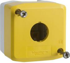 Yellow empty enclosure lid with light grey base, 1 cut-out. range of product: Harmony XALK - product or component type: empty control station - device short name: XALK - product destination: for XB5 Ø 22 mm control and signalling units - control stat XALK01 | 3389110115826