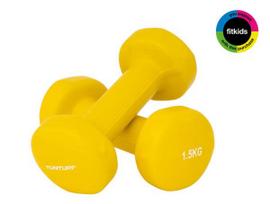 Tunturi Vinyl Dumbbells, 1.5 kg, Yellow, Set of 2