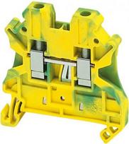 Linergy earth terminal block, 4mm2 single-level 1x1 screw, green-yellow. range: Linergy - product name: TR - product or component type: terminal block - device short name: TRV - terminal block type: protective earth - mounting mode: clip-on - nominal NSYTRV42PE | 3606480531965