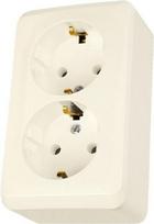 Double socket outlet, beige, Prima WDE001148 | 5904093552635