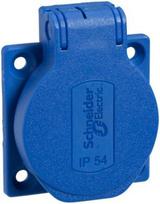 Socket 16A 2P+E  IP54 250V, blue, PratiKa PKS51B | 3303432319816