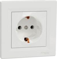 Socket outlet, 1-gang, with side grounding, 16A, white, Asfora EPH2900121 | 3606480526084