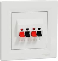 Double loudspeaker outlet, with frame, white Asfora EPH5700121 | 3606480527142