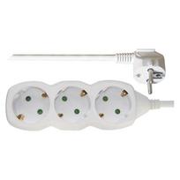 Ilgiklis 3 lizdų 3.0m su įžeminimu (baltas) 1.5mm²