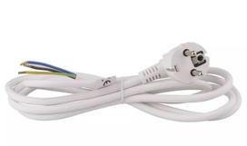 Maitinimo kabelis 3x1.0mm², 2m baltas su kištuku