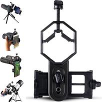 Universalus mobiliojo telefono fotografijos adapteris mobiliojo telefono teleskopo gnybtas, skirtas astronominiam teleskopui žiūronui monokuliniam taškeliu juoda