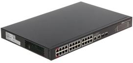 PoE šakotuvas 24-Portų, PoE+, uplink 2-Port  RJ45 + uplink 2-Port  SFP, 360W