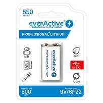 Baterija everActive 6F22/9V 550mAh su USB TYPE C