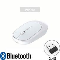 Belaidė „Bluetooth“ pelė, skirta „Macbook PC“ „ipad“ įkraunama dviejų režimų „Bluetooth“ 2,4 g USB pelė 3 reguliuojamas Dpi planšetiniam nešiojamajam kompiuteriui 04