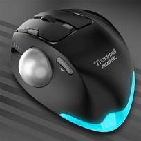 Belaidė rutulinė pelė 2.4G RGB Ergonomiška įkraunama rutulinė pelė 3 įrenginių jungtis Valdymas nykščiu PC iPad