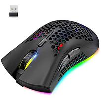 Belaidė RGB žaidimų pelė su RGB šviesa, USB įkraunama pelė, 2.4G, skirta asmeniniam kompiuteriui, nešiojamam kompiuteriui juoda