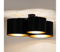 Duolla - Tvirtinamas sietynas ROLLER TRIO SHINY 3xE27/15W/230V juoda/auksas