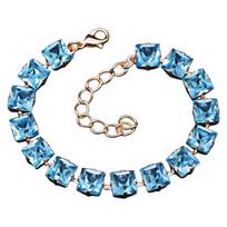 Apyrankė moterims DiamondSky „Princess (Aquamarine Blue)“ su Swarovski kristalais
