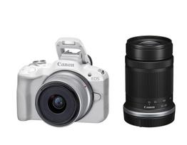 Skaitmeninis fotoaparatas Canon EOS R50 + RF-S 18-45mm IS STM (White) + RF-S 55-210mm IS STM