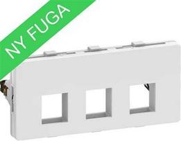 LAURITZ KNUDSEN Duomenų lizdas FUGA - 2 moduliai, 3 vnt. Keystone jungčių (S), tiekiamas be jungties, spalva: balta