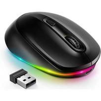 Belaidė pelė Įkraunama vaivorykštinė mini pelė nešiojamam kompiuteriui Bevielės pelės su tyliu paspaudimu LED RGB apšvietimu PC kompiuteriui
