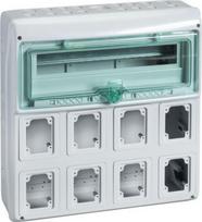 Kaedra - for plug and socket - 8 openings - 1 x 18 modules - 1 terminal block 13157 | 3303430131571