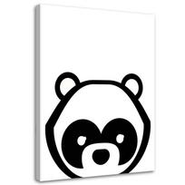Feeby drobės spaudinys, kontrastinga panda 40x60 juoda/balta