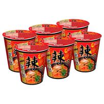 „Nissin Premium Cup“ makaronai greitai paruošiami korėjietiški makaronai, aštrios ir aštrios sriubos skonio, 70 g. x 6 vnt 70 g. x 6 pcs
