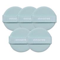 Innisfree No-Sebum Powder Cushion Puff (5ea) | Replacement Puffs for Powder & Cushion Application | Korean Makeup Tool Set 5ea white