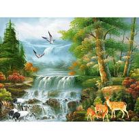 5D DIY Diamond Painting Scenic Deer Diamond Embroidery DIY Mosaic Sale Decor Gift 20X30CM gray