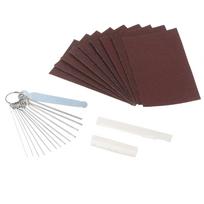 6 String Acoustic Guitar Nut and Saddle Pre-Slotted Bone Nut with Nut Files Set 320/240 Grits balta