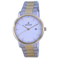 „Westar White Dial“ dviejų tonų nerūdijančio plieno kvarcinis 50243 CBN 101 vyriškas laikrodis balta
