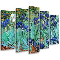 Five piece picture canvas print Vincent Van Gogh Irises 100x70 violetinė