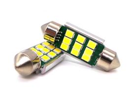 6 vnt LED lemputė SV8.5 12-24V CANBUS 42mm balta, bekelė