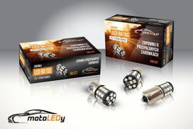 2 vnt LED lemputė BA15S, P21W 12V CANBUS raudona 1100lm