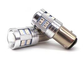 2 szt żarówka P21/4W LED BAZ15D 12-24V CANBUS czerwona Off-Road