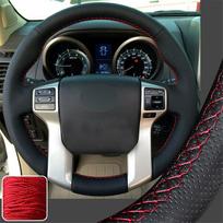 Juoda ir raudona Prado vairo dangtis, oda, skirta Toyota 4Runner Tacoma Tundra gray