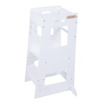 KiddyMoon virtuvės pagalbininkas vaikams laiptinė taburetė mokymosi bokštelis vaikams mokymosi kėdutė reguliuojama, st-003, balta 91,5x39,3x49,4