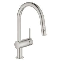 Grohe Minta virtuvinis maišytuvas supersteel spalvos su ištraukiama žarna 32321DC2
