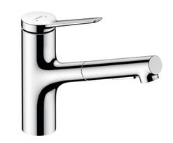 Hansgrohe Zesis M33 150 2jet virtuvinis maišytuvas su ištraukiamu dušeliu. chromas + sBox 74803000