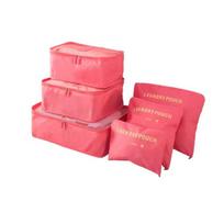 Lagaminų krepšių dėklas Packing Cubes, 6 dalys, Raudona