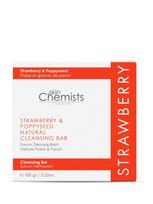 SKINCHEMISTS Braškių ir aguonų sėklų valomasis muilas rankoms ir kūnui, 100 g