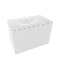 Vonios spintelė su praustuvu Verona 80 cm baltos matinės spalvos
