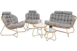 Lauko baldų komplektas Palermo Round, Beige / Light Grey