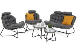 Lauko baldų komplektas Palermo Round, Grey/Grey