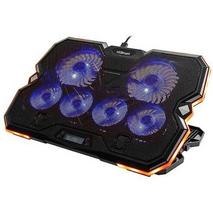 Nešiojamojo kompiuterio aušinimo stovas HISMART, su 6 RGB ventiliatoriais, 5 padėčių