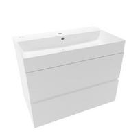 Vonios spintelė  Verona 80 cm su praustuvu baltos matinės spalvos