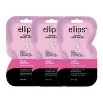 ellips Vitamininė plaukų kaukė su Pro-Keratin kompleksu, atkurianti plaukus, praturtinta simondsijų aliejumi 18 gx 3 vnt. 18 g x 3 pcs
