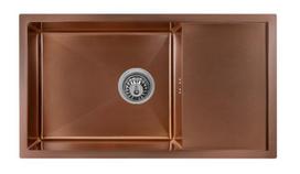 Nerūdijančio plieno plautuvė D7844H BRONZE, su sifonu