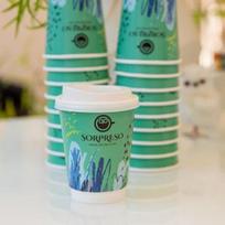 SORPRESO 12oz Latte dvisienis vienkartinis puodelis 20 vnt