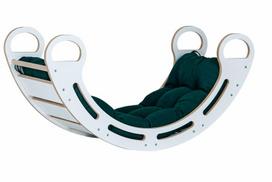 Medinis rokeris Montessori + sūpynės pagalvėlė spalva žalias butelis 85cm Babylike BBM85+PBZ85