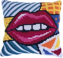 Siuvinėjimo rinkinuys susikurk pagalvę NEEDLEART WORLD PATCHWRK KISS 40x40