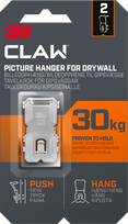 3M CLAW HOOK FOR DRYWALL, HOLD 30 KG, 2 HOOKS