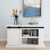 Stumdomų tvarto durų sistemos rinkinys 122 cm, anglies plienas, Juoda